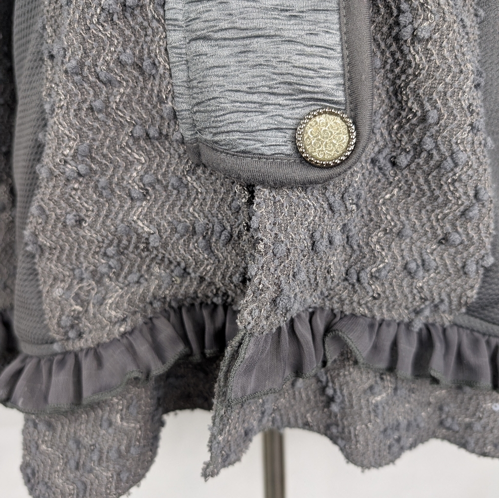 Fantazia Jacket Mixed Fabric button Front Size Medium - Picture 4 of 10